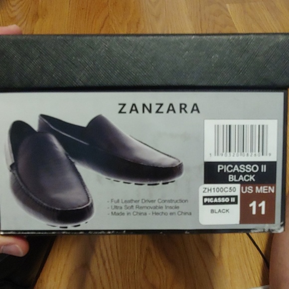 Zanzara black leather drivers size 11 - Picture 4 of 4